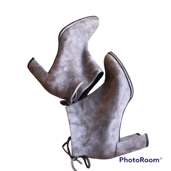 STUART WEITZMAN Lofty Suede Ankle Boots/Heels Gray Size 6M - Picture 7 of 14